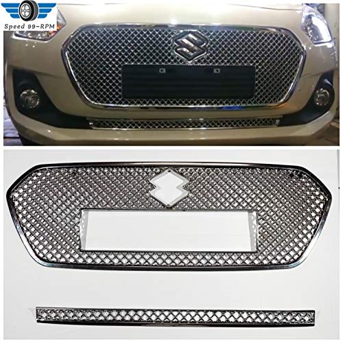 Speed 99~RPM Extra premium Front Grill Chrome cover for Maruti SWIFT 2018-20 – Exterior accessories Set of 2 Pieces