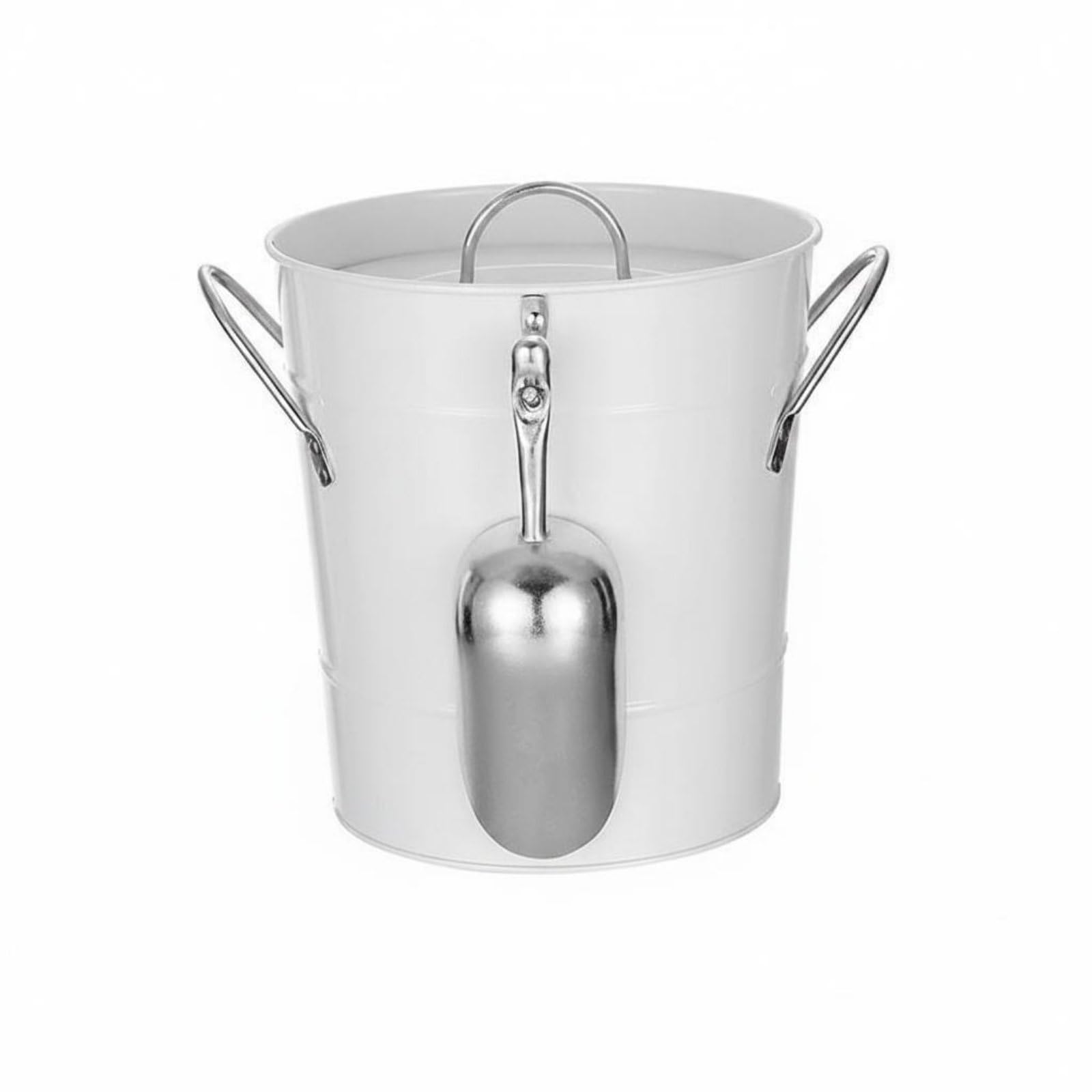 Cubo de Hielo de Doble Capa Cubitera Balde Contenedor con Exterior Galvanizado Liner Extraíble para Tapa para Servir, Color to 1, Doble Capa Engrosada con Pala De Hielo