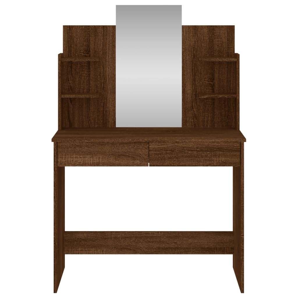 vidaXL Toeletta con Specchio Rovere Marrone 96x39x142 cm