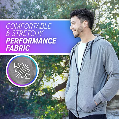 DefenderShield EMF Radiation Protection Zip-Up Jacket - Soft, Stretchy, Performance Fabric RF Shielding Silver Fabric Lining 5
