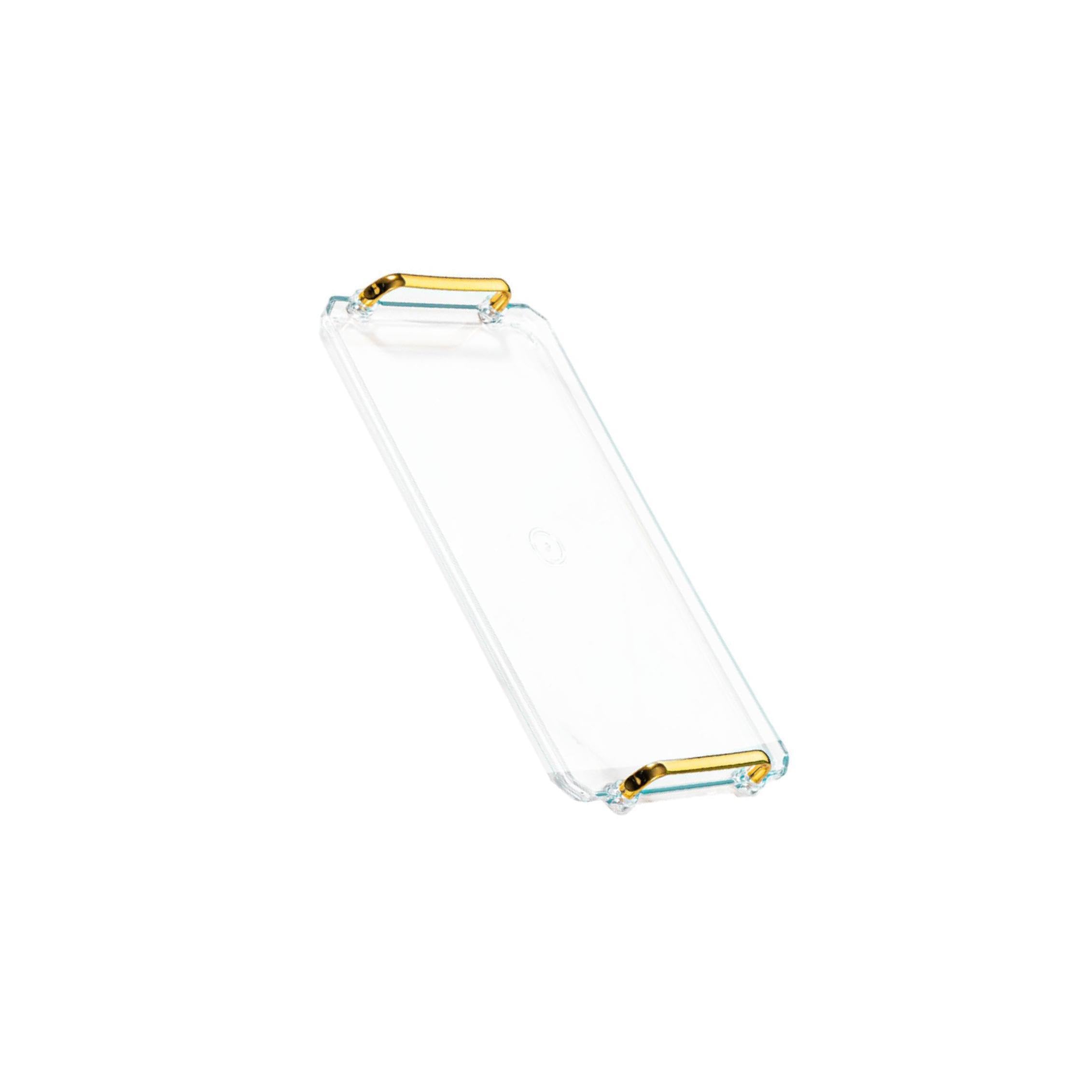 AMSLSIU Multi Cosmetic Tray Elegant Display Holder For Jewelry Coffee Cups And Bathroom Decor Items Also Can Store Kitchen Spice Jars Or Decoration Items On, transparent, L