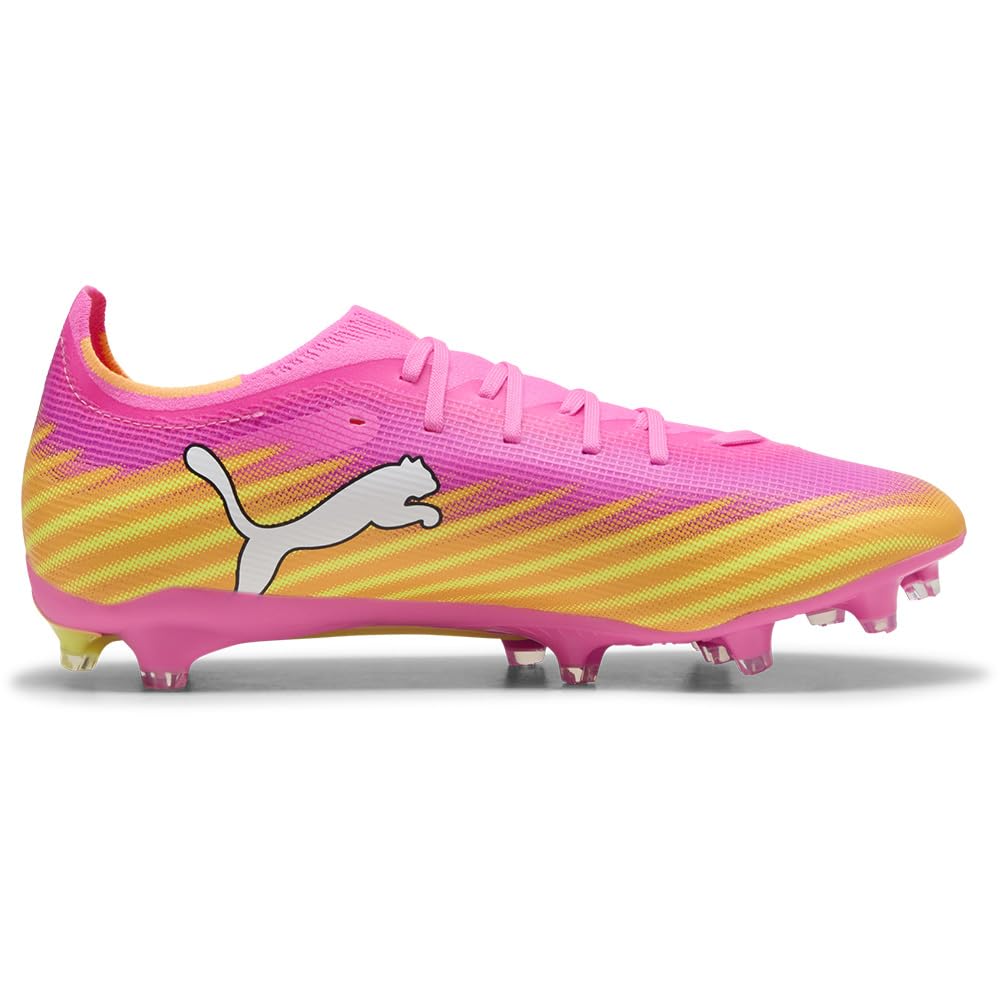 PUMA Unisex Ultra 6 Match Firm Ground/Artifical Ground Football Boots, Poison Pink-PUMA White-Sun Stream-Bright Aqua-PUMA Black, 10.5 UK