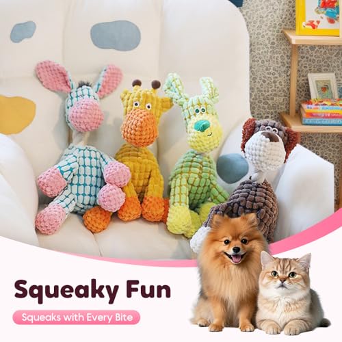 2026 New Indestructible Dog Toy, Durable Dog Stuffed Toys for Aggressive Chewers, Interactive Squeaky Chew Teething Toys for Small Medium Large Dogs Puppy (Brown)