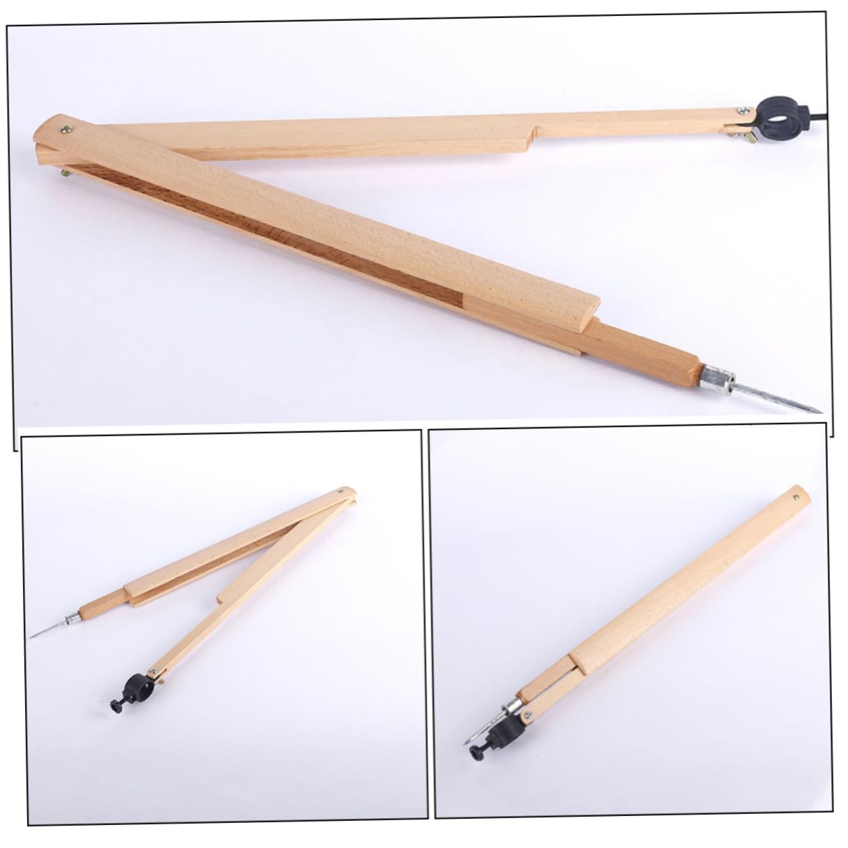 Housoutil 3 Piezas Dibujo de Geometría con Clip Tiza Herramienta de Enseñanza Aula de Gran Medición y Dibujo de Precisión