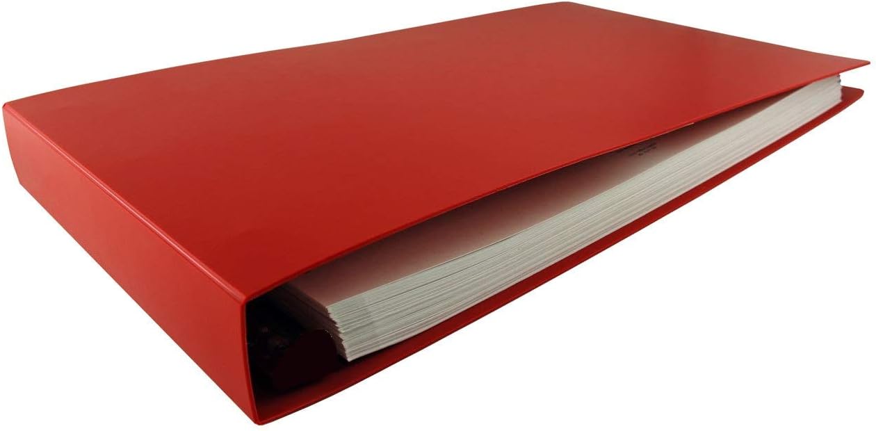 Red Presentation Ring Binder a3 Landscape 2D Ring, 1.75Inch Spine