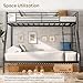 soges Metal Bunk Beds Twin Over Full Size with Ladder & Guardrail, Heavy Duty for Teens & Adults, Space Saving, No Box Spring Needed, Idea for Dorms & Small Rooms, Black