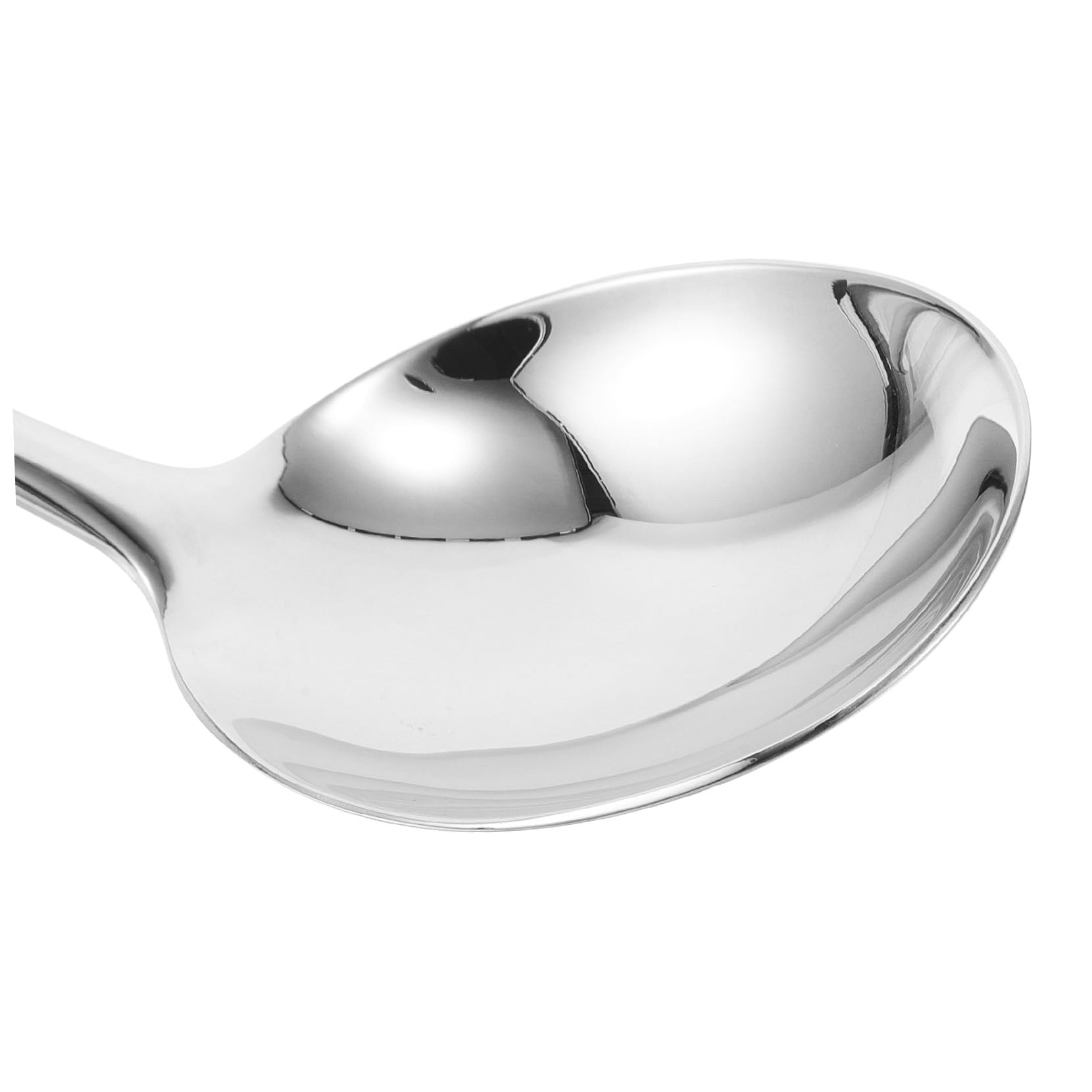 Große Runde Suppenlöffel aus Edelstahl für Tischservice | Silber, Elegante Glatte Form, Komfortabler Griff, Spülmaschinengeeignet, 8 Stück für Familie