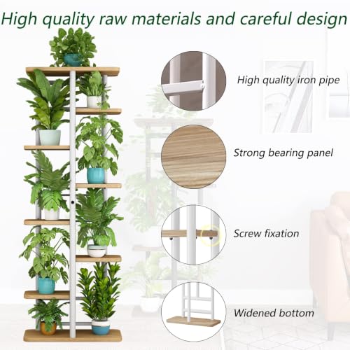 Image of LINZINAR Plant Stand Indoor 4 Tier Metal Corner Tall Flower Shelf