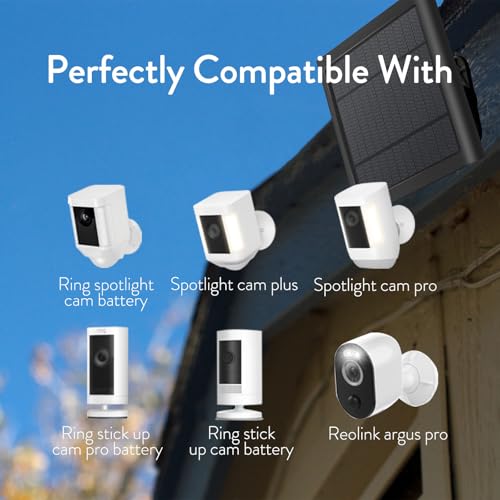 Image of 8W Solar Panel Charger for Ring Camera, 9.8inch Camcorder Solar Panel with 10FT USB C Cable for Ring Outdoor Cam Plus, Stick Up Cam /Pro, Spotlight Camera Plus /Pro Battery (8W-2Pack)