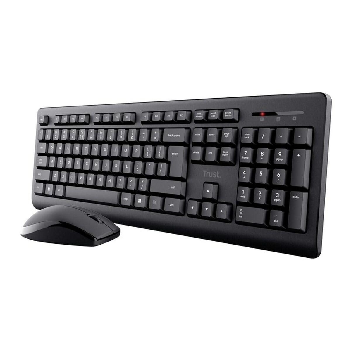 Trust Tastiera e mouse wireless Primo nero monocromatico inglese USA QWERTY US