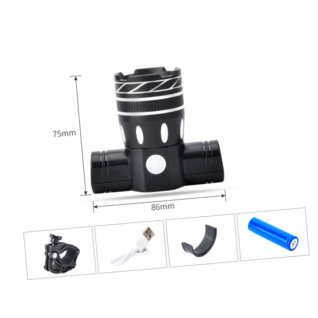 VANZACK Bicycle Headlight LED Rechargeable Front Light Night Power Cycling Flashlight Headlight for Cycle Lights for Bikes Bike Light Home Headlight Black