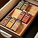 Seville Classics Bamboo Eco-Conscious 3-Tier Spice & Seasoning Rack Drawer Organizer Kitchen Home Pantry Tray Countertop and Space Saving, Single Twin
