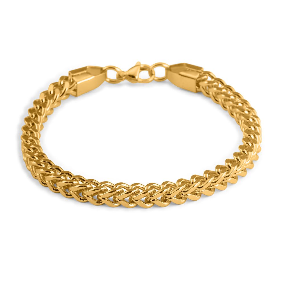 Classic Gold Chain Bracelet for Men - Waterproof & Anti Tarnish Men's Accessories | Jewellery for Boys & Men | Birthday, Anniversaries Gift for Men & Boys