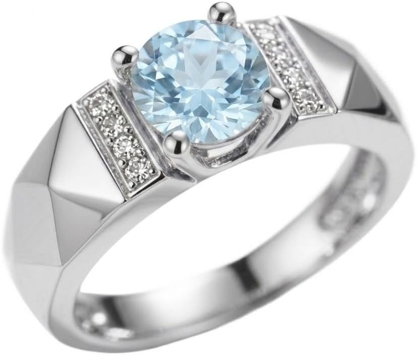 1.04 Carat (ctw) Round-Cut Gemstone Wedding Engagement Rings for Women, Lab-Grown Sapphire/Ruby/Emerald/Moissanite/Amethyst/Garnet/Black Onyx/Blue Topaz/Citrine/Tourmaline/Peridot Gemstone Round-Cut Anniversary Wedding Ring, Customizable 10K Gold/14K Gold/18K Gold/925 Sterling Silver
