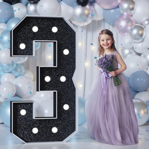 Rielmox Marquee LightUp Numbers 4FT Large 3 Light Up