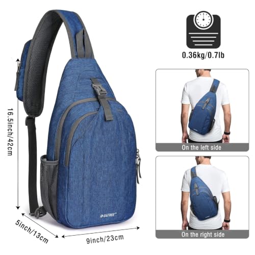 Image of G4Free Sling Bag for Men Women, RFID Blocking Crossbody Bag, Daily, Travel | Durable Polyester Fabric, 10L, Perfect for work, shopping, weekend outings, Hiking, Reversible Shoulder Strap, (Dark Blue)