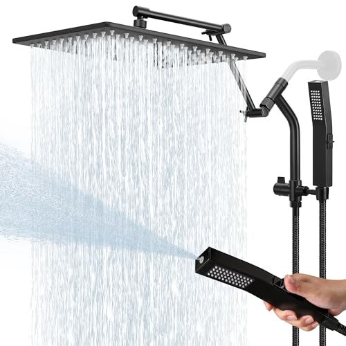Image of All Metal 12 inch Luxurious Rain Shower Head with Handheld Spray, Power Jet