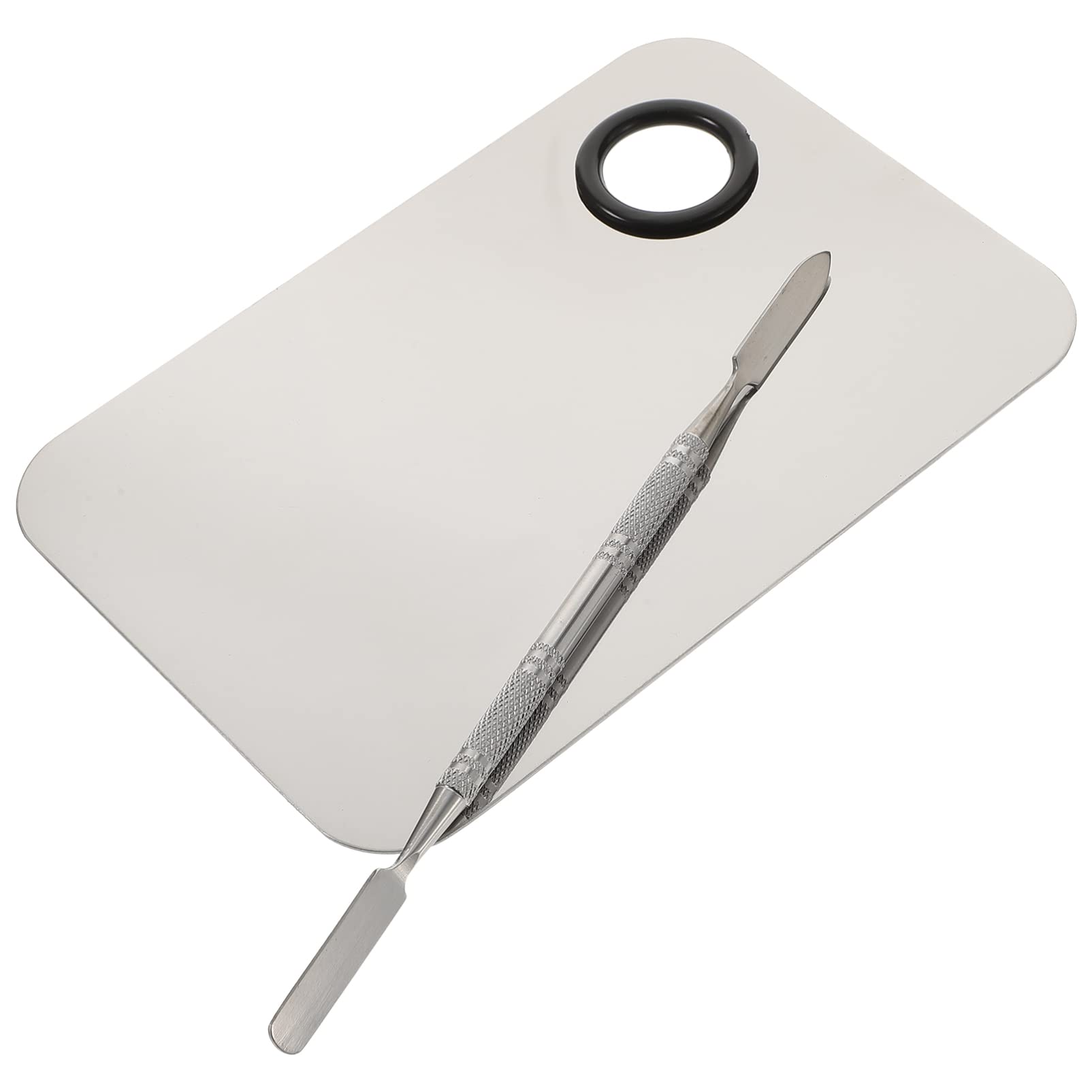 VANZACK Cosmetic Mixing Palette Makeup Palette Set Spatula Tool Stainless Steel 15x10cm