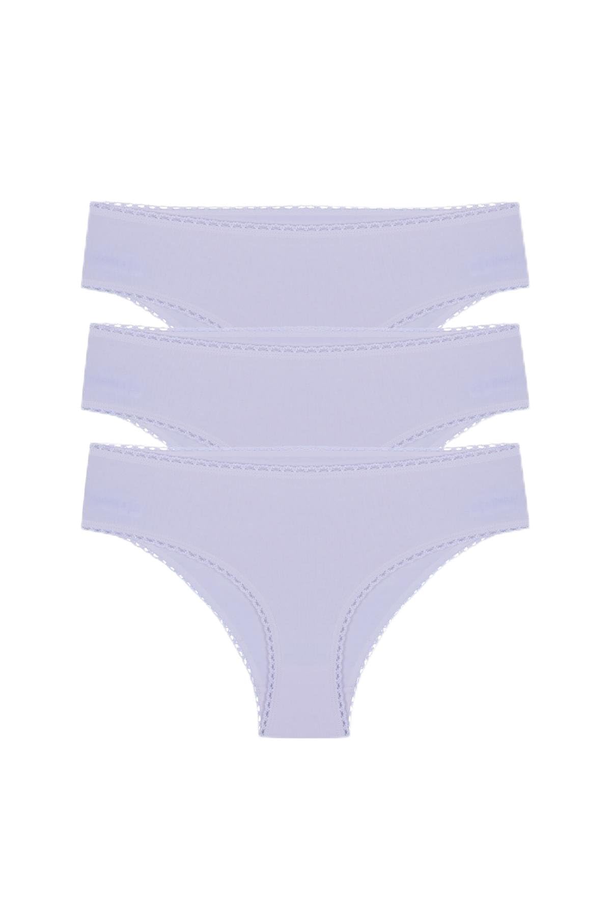 Cotvie Lila Pamuklu Slip 3'lü Set Külot