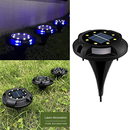 #N/A 1pc 8-LED Solar Power Buried Light, Waterproof Under Ground Lamps Outdoor Path Way Garden Decki