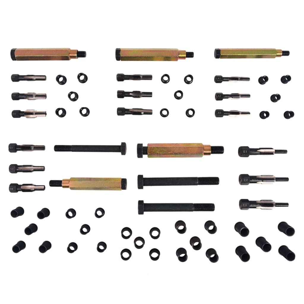 vidaXL Kit de Reparación de Rosca Bujía Incandescente 63 Piezas Herramienta