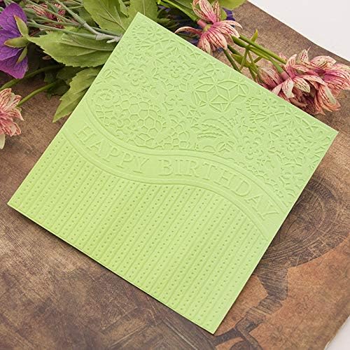 Kwan Crafts Happy Birthday Flowers Plastic Embossing Folders for Card Making Scrapbooking and