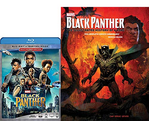 T'challa Complete Guide: Marvel's The Black Panther (Chadwick Boseman) Blu Ray/ Digital + Black Panther: The Illustrated History of a King Hardcover Big Memorial Bundle
