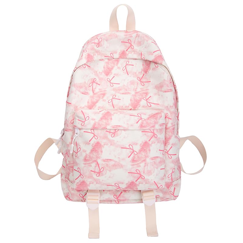 Coquette Bow Backpack Cute Aesthetic Backpacks Pink Bow Backpack Preppy Daypack Rucksack
