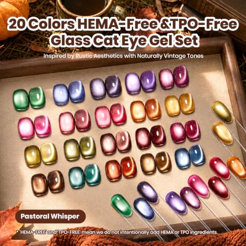 Image of Beetles Cat Eye Gel Nail Polish Set, 20 Colors Magnetic Fall Gel Polish Kit