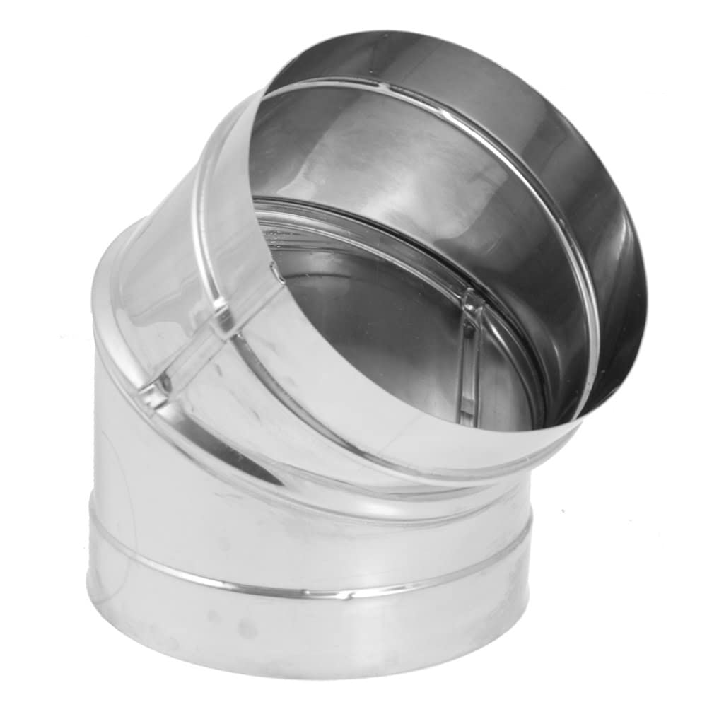 DuraVent6DBK-E45SS 6" Inner Diameter - DuraBlack Stove Pipe - Single Wall - 45, Stainless Steel