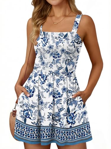 LILLUSORY Womens Summer Dress Beach Vacation Short Sundress Spring Sleeveless