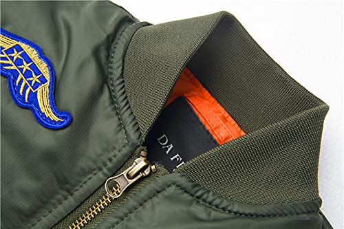 Patch Embroidered Nylon MA-1 Baby Kids Bomber Flight Jacket Winter Padded Thick Coat for Boys Girls3