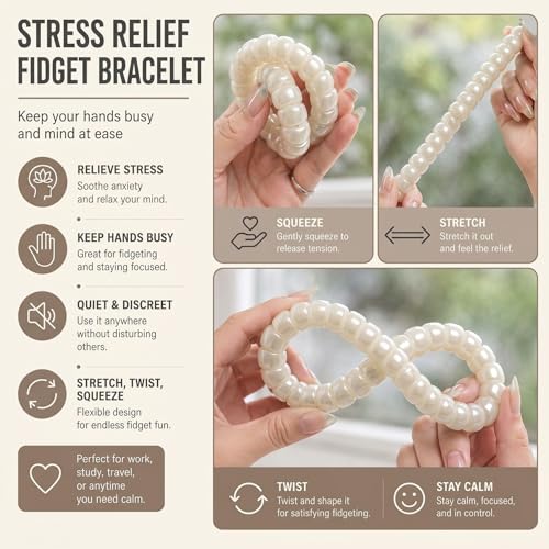 Image of Frodete Bodhi Fidget Bracelet Seed Stretch Anxiety Relief Healing Jewelry