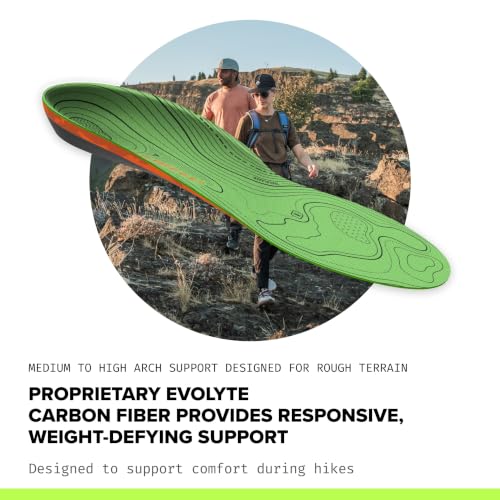 Image of Superfeet Hike Support Insoles for Hikers with High Arch Support & Carbon Fiber Stabilizer - 9.5-11 Men, 10.5-12 Women