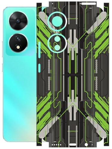 Image of AtOdds - Full Body Back Screen Guard Protector Film - Lamination Wrap Skin Sticker Compatible with VIVO T2 (5G) | Scratchproof Matte Finish (Cyber Green)