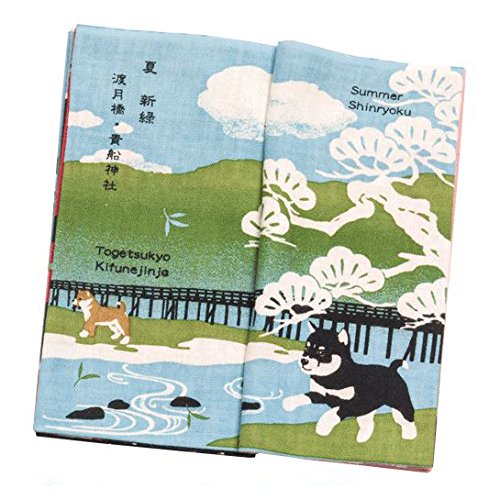 Hamamonyo Shiba Inu Walk in Kyoto Nassen Tenugui Handtuch