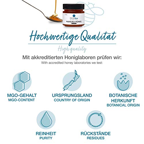 Frombee Manuka Honing MGO 400+ – Manuka-honing in een glas uit Nieuw-Zeeland – 100% natuurlijk en pure honing – puur van… - Image 5