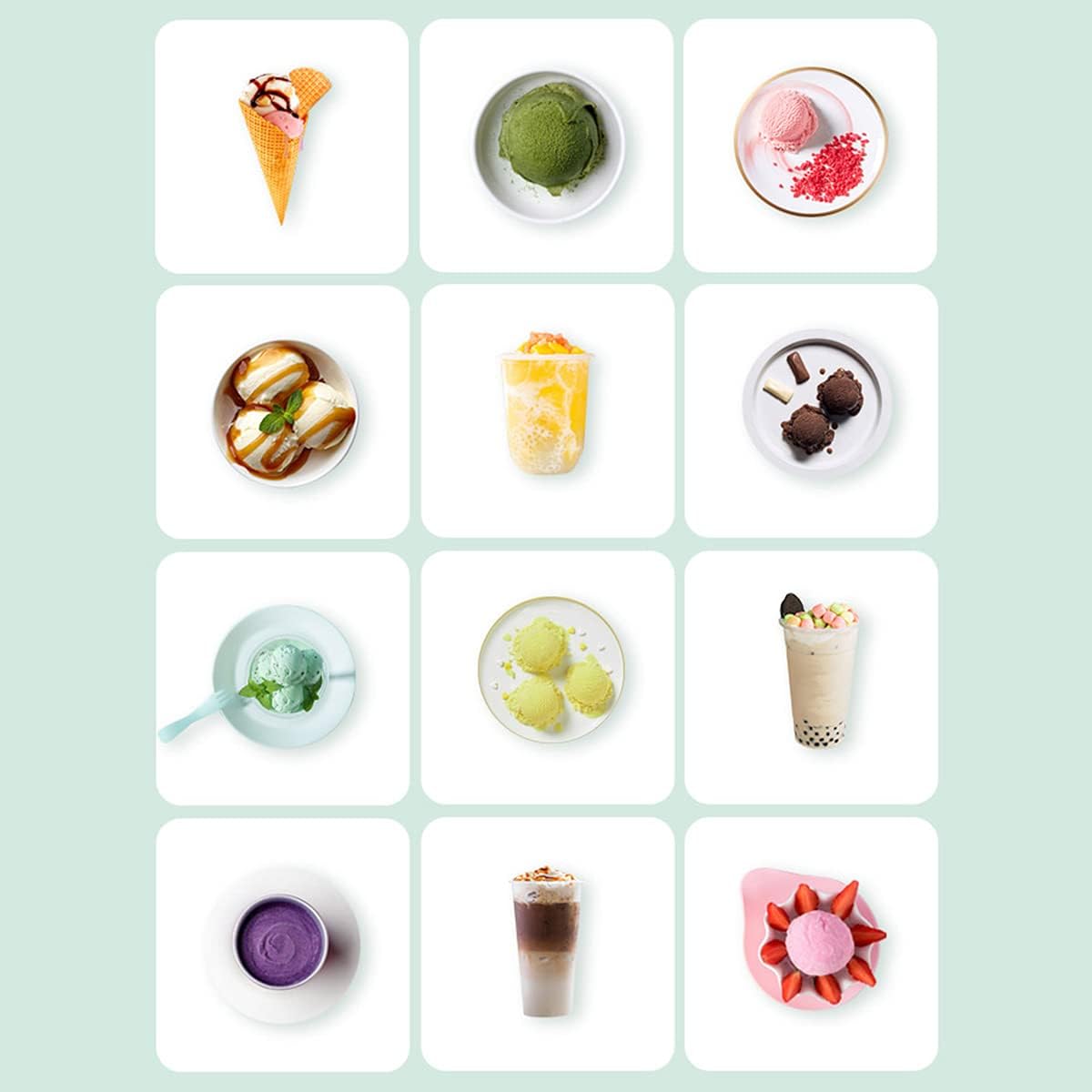 Ice Cream Machine Ice Cream Maker Electronic Frozen Fruit Dessert Maker Easy Sorbet Homemade Frozen Yogurt Machine Low Noise Easy to Clean Clear Lid