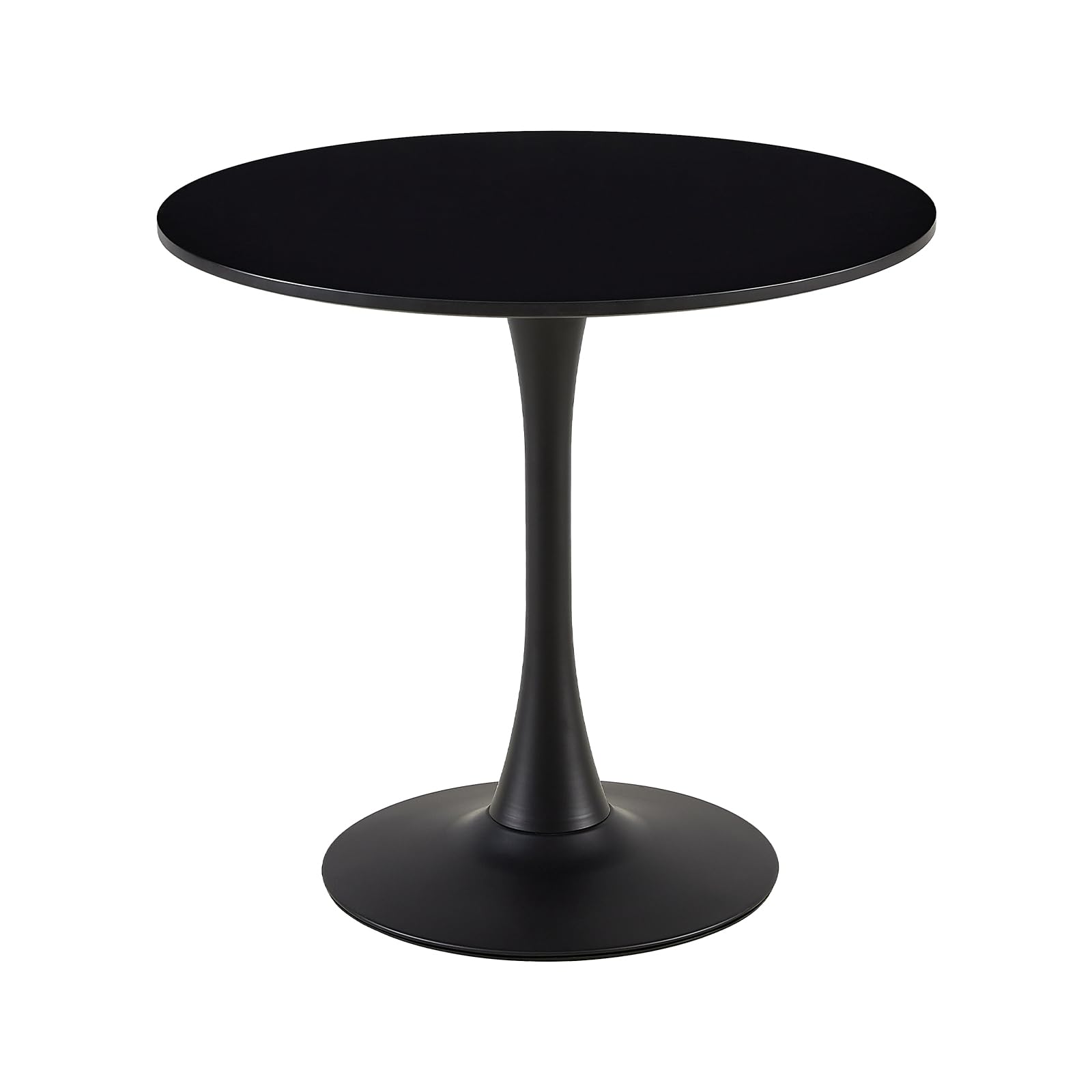 buybyroom Table à Manger Ronde Moderne pour Cuisine, Salon, Salle à Manger, Balcon, Table Ronde diamètre 70 x 70 cm, Noire