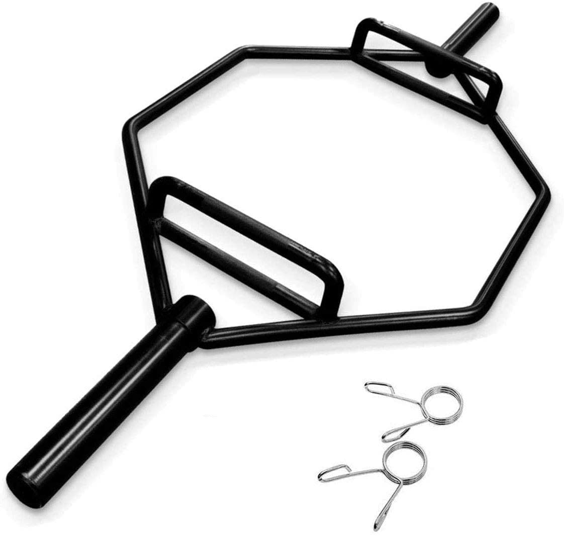 Happiness Store 88 Olympic Hex Bar Solid Steel Sleeve 1000lbs Weight Capacity Trap Bar Deadlift Bar with Knurled Handles, for Bodybuilding Training, Squats, Deadlifts, Shrugs Power Pulls, Black