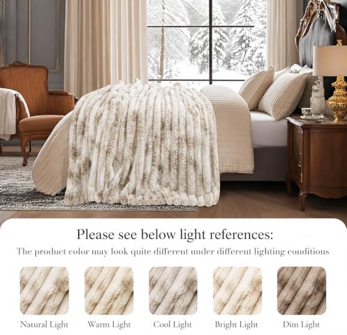 Image of Cortina Embossed Fur Blanket Single Size -Embossed Soft and Warm Decorative Fuzzy Blankets - Cozy, Fluffy, Plush Lightweight Throw Blankets for Couch, Bed, Sofa(Grey, 150x200 CMs)