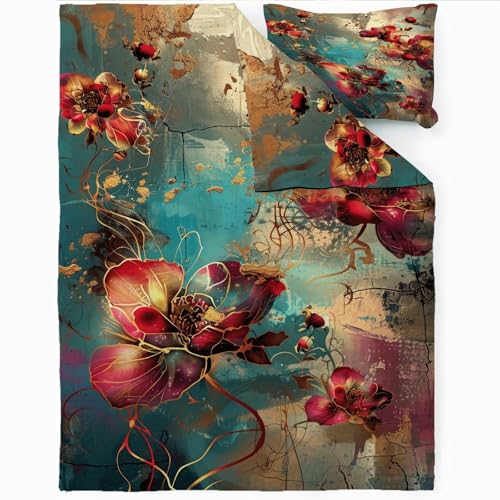 Parure de lit réversible fleurs pour des nuits douces sans repassage