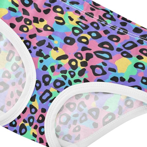 Wusikd Rainbow Girls' Underwear Cotton Leopard Print Girls Briefs Soft Toddler Underwear 2T4