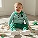 WNGECAT Toddler Baby Boy Irish Outfit Fashionable Long Sleeve Shamrock Embroidery Striped Tops with Pants 2Pcs Set (Green, 2-3T)