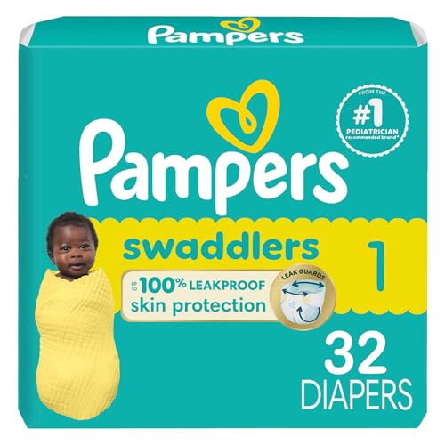 Image of Pampers Baby Diapers - Swaddlers - Size 1, 32 Count, Ultra Absorbent Disposable Infant Diaper