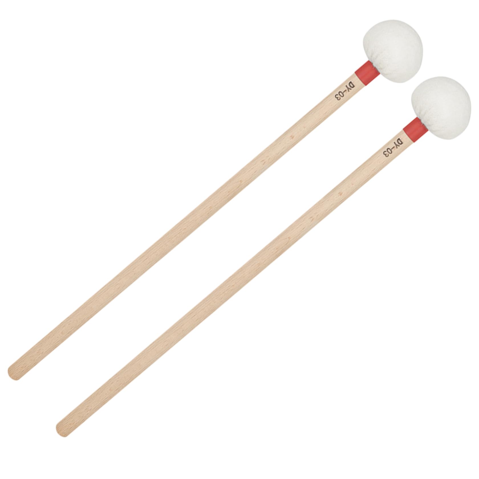 Mallet per Timpani, 2 Pezzi, Mallet per Batteria da 15 Pollici con Testa in Feltro e Manico Lungo, Strumento a percussione di Ricambio per Allenamento, per Performance, per percussi