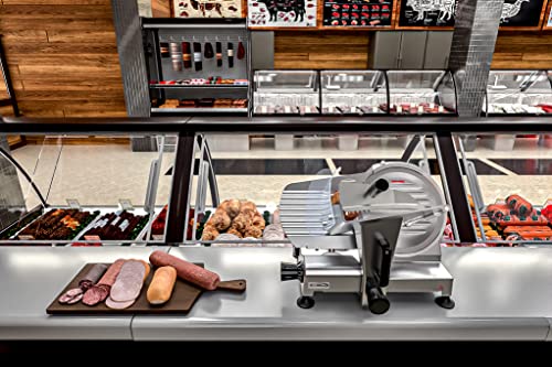 Image of KoolMore Commercial Deli Meat Slicer with 10 inch Carbon Steel Blade for Cutting and Slicing Food, Ham, Veggies, and Cheese, Electric Cutter with Adjustable Thickness [Silver] (CMS-10S)
