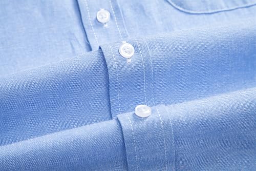 Mens Oxford Shirts Long Sleeve Slim Fit Lightweight Casual Button Down Shirts with Pocket4