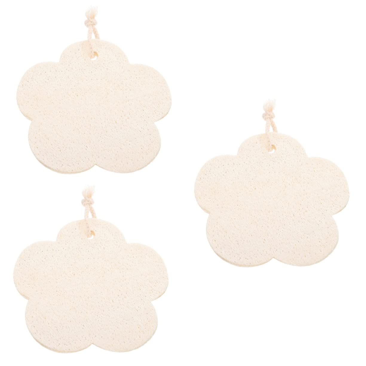 minkissy 3 Piezas Lufa de algodón con forma de flor lindas esponjas de baño esponja vegetal de la bola del depurador esponja de ducha esponja de lufa para baño y ducha para mujer patrón