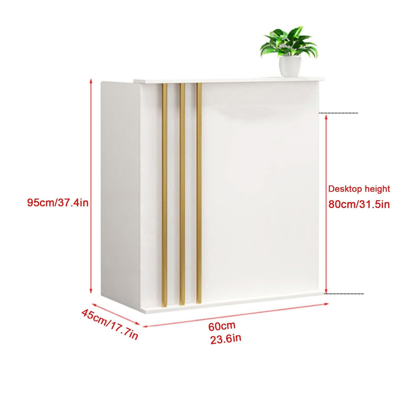 Mostrador De Recepción Frontal, Mostrador De Caja con Cajones y Estantes De Almacenamiento, Mostrador De Recepción Para Salones De Belleza, Tiendas De Ropa y Peluquerías (Blanco con gabinetes)
